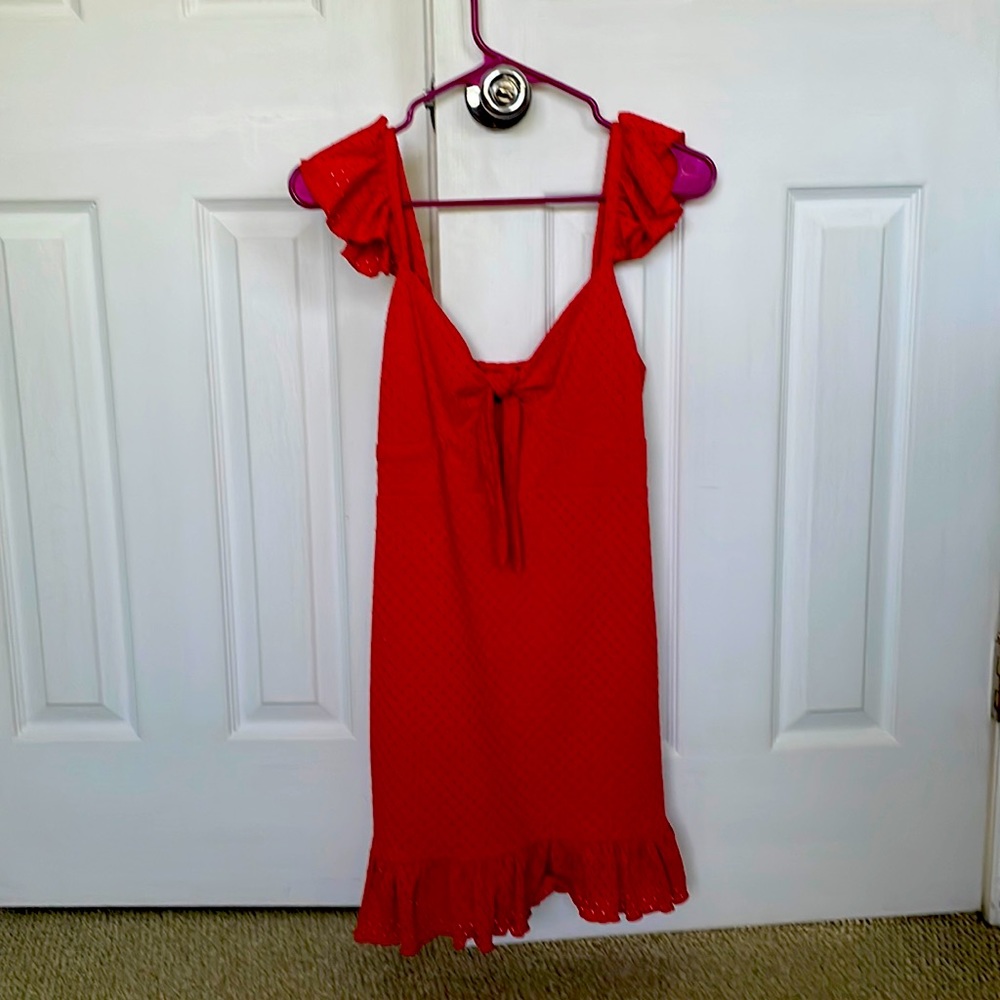 Red mini dress
